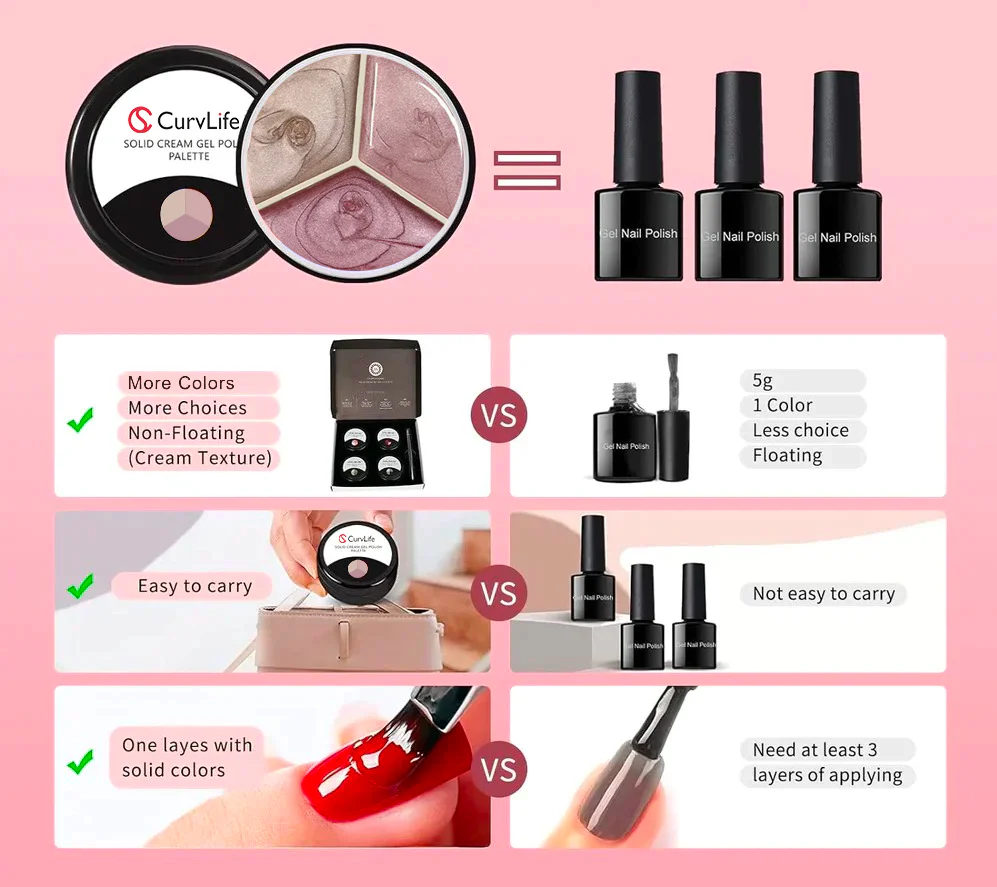 3 Colors Solid Nail Gel M-08 - Image 5