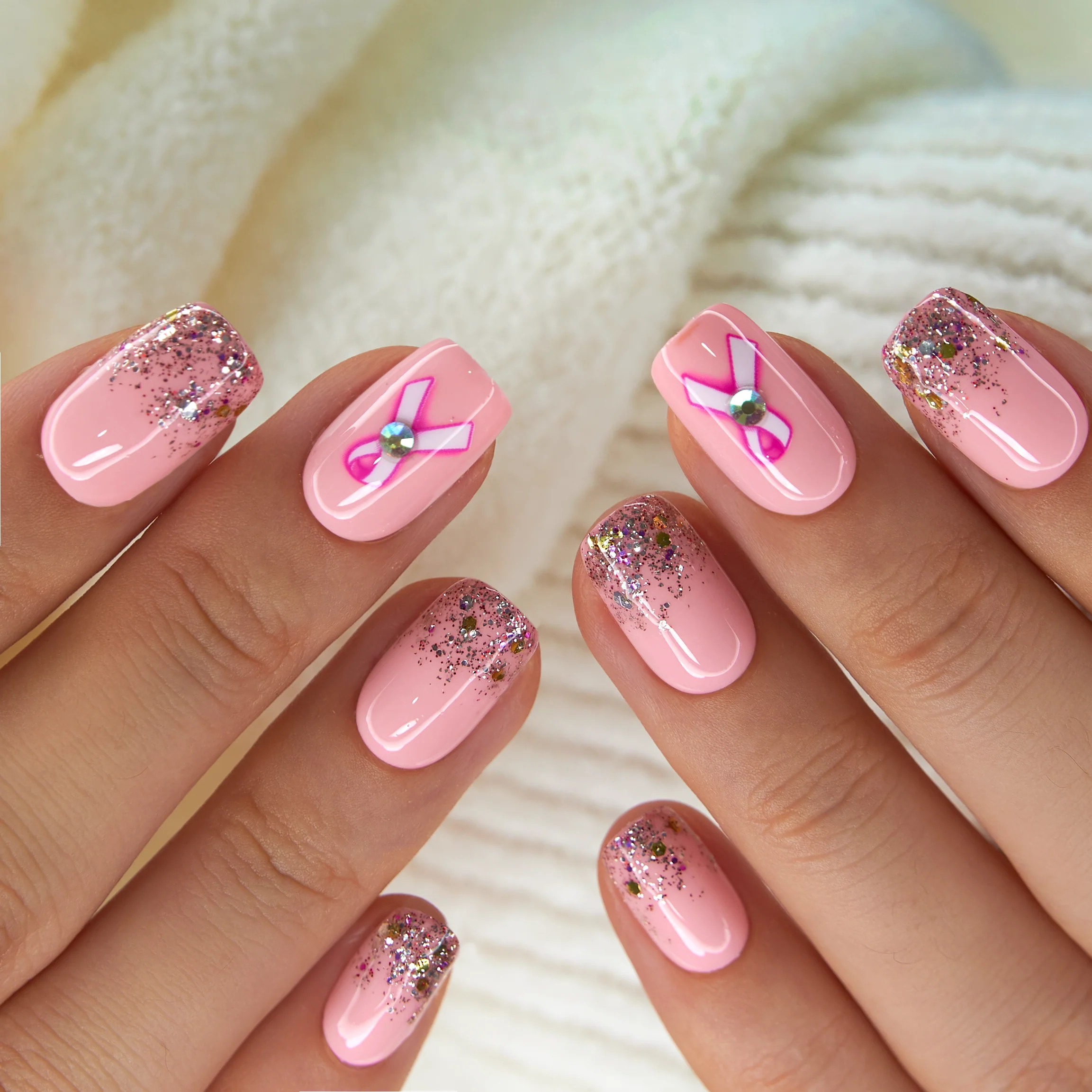 Designer’s Pick | weet Bow Sparkle – M Squoval - Image 2