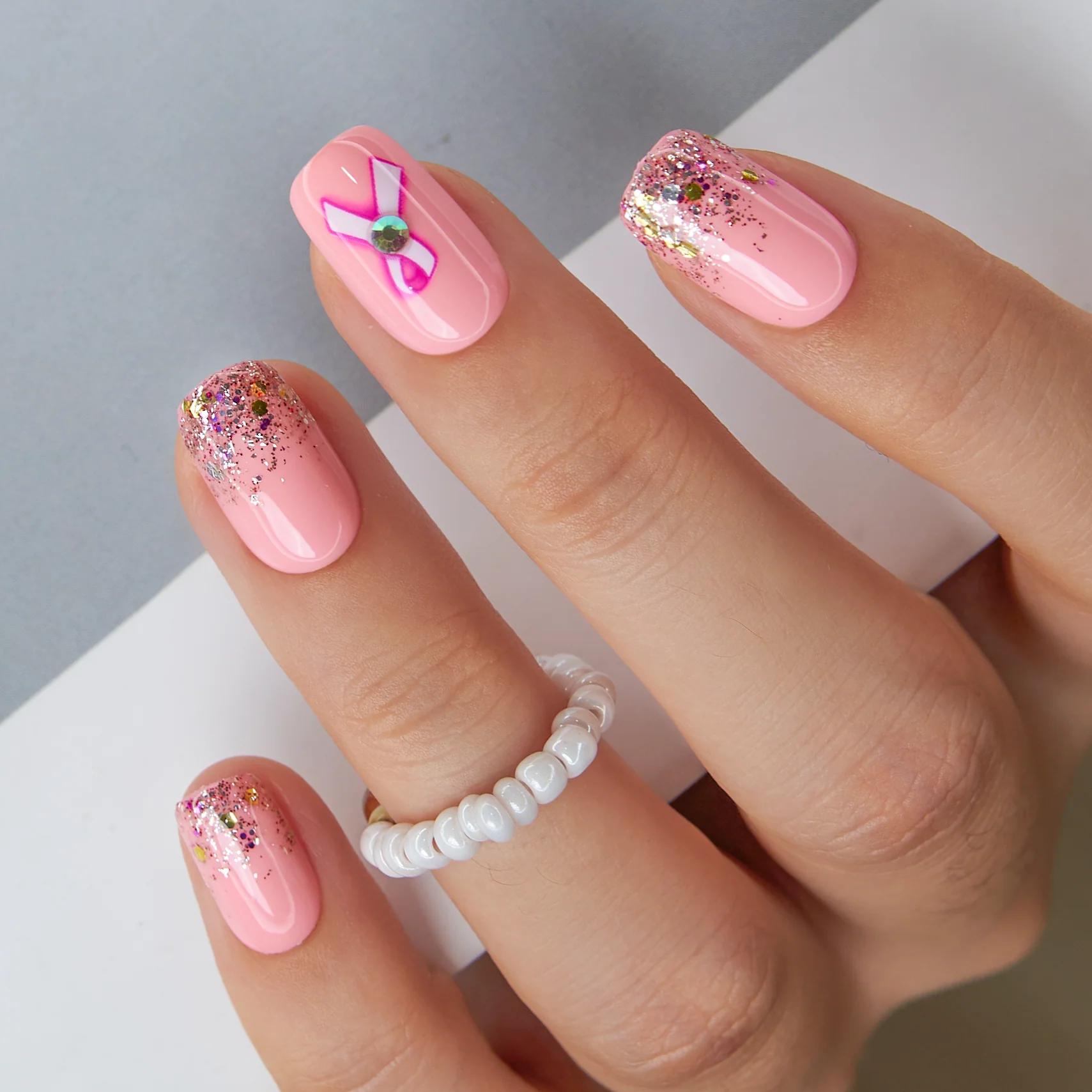 Designer’s Pick | weet Bow Sparkle – M Squoval - Image 4