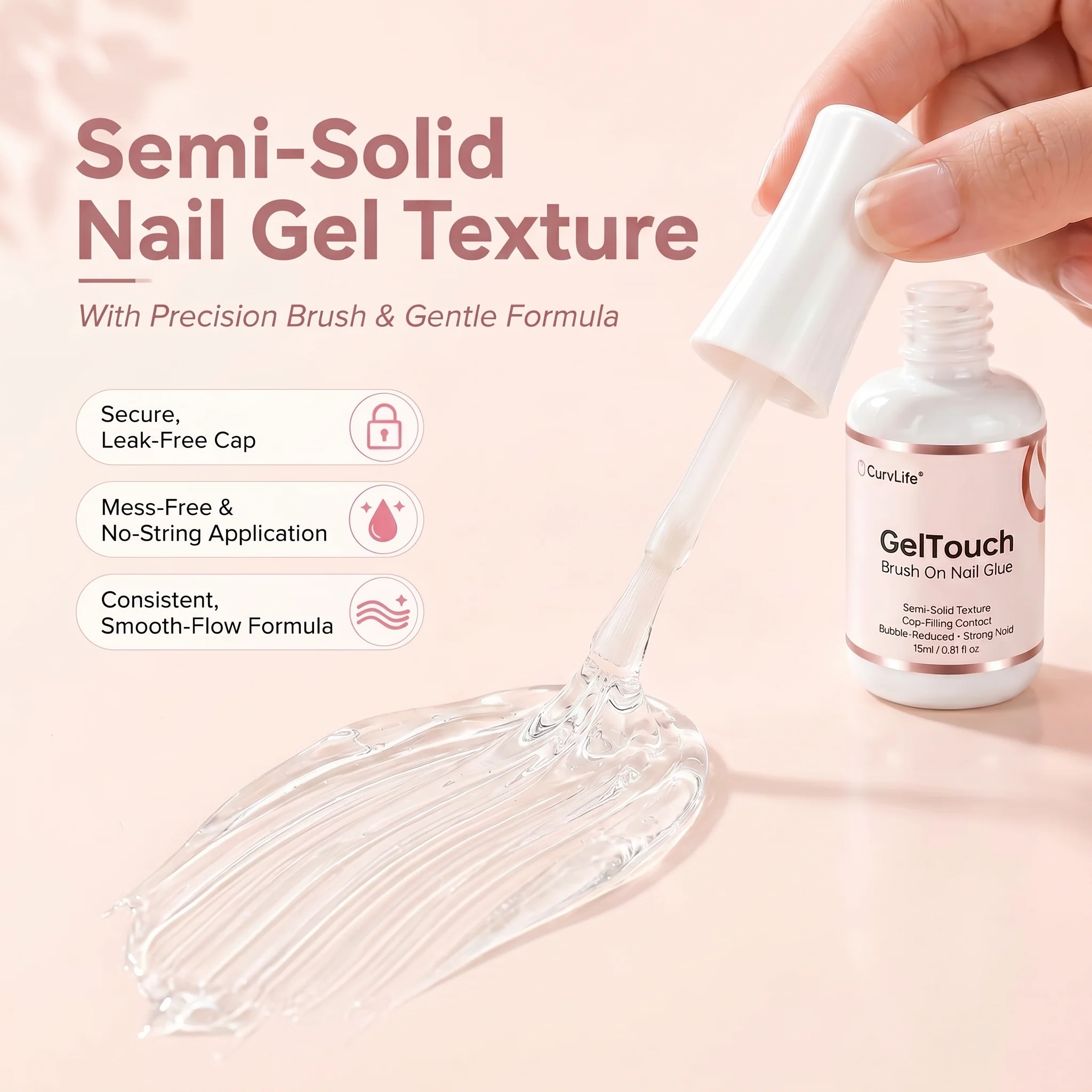Gel Touch Brush-On Nail Glue - Image 6
