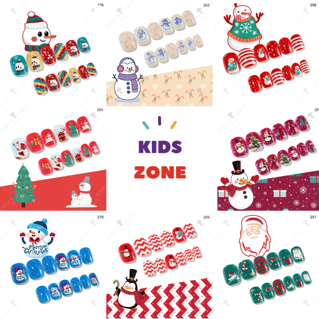 Mini press on nails for kids 24Pcs-12Size PNT-27 - Image 6