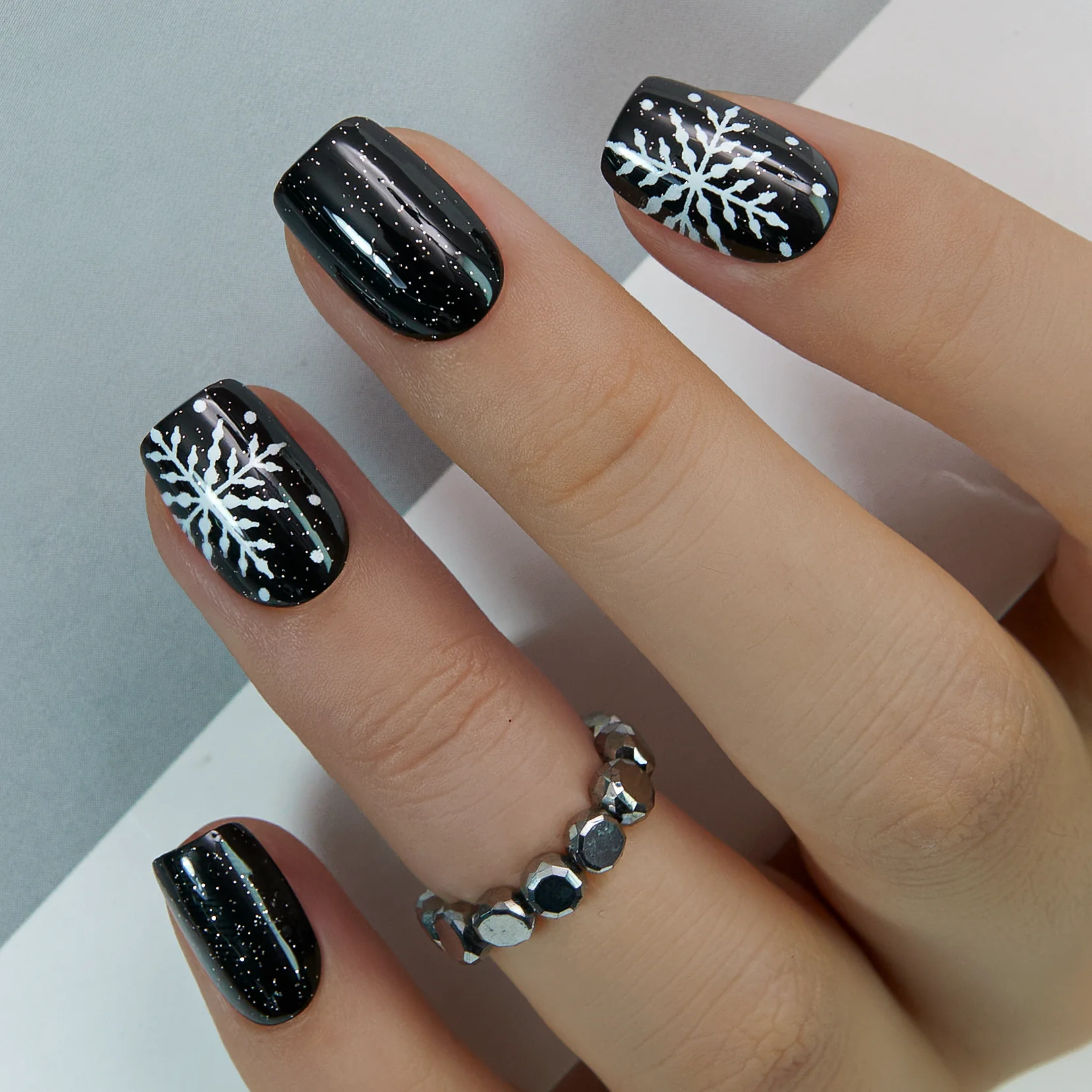 Starry Snowflakes – S Squoval - Image 4